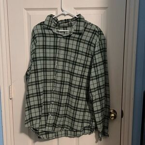 Merona Olive Green Plaid Flannel